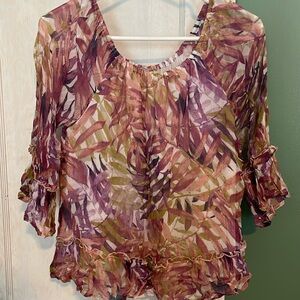 Off the shoulder flower print blouse